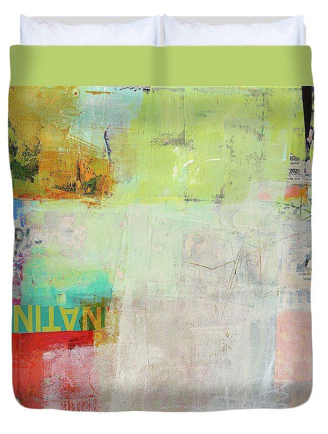 Abstract Art Duvet Cover featuring the painting Fact Check #7 by Jane Davies