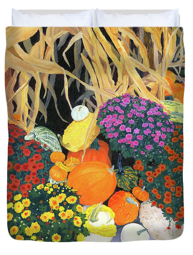 Fall Duvet Cover featuring the painting Fall Bounty by Lynne Reichhart