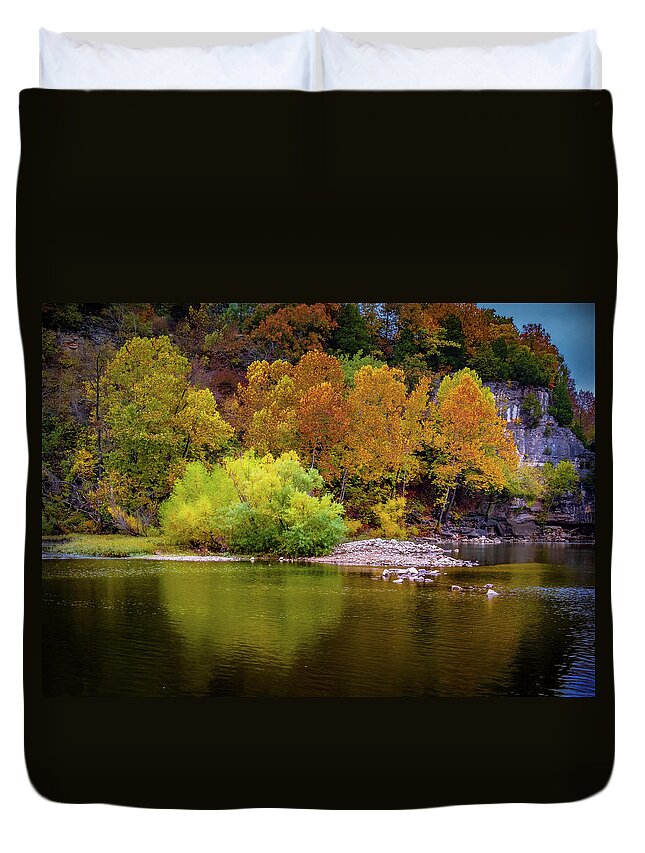 Fall Duvet Cover featuring the photograph Fall Colors of the Ozarks by Allin Sorenson