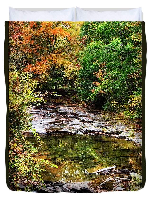 Fall Duvet Cover featuring the photograph Fall Creek by Christina Rollo