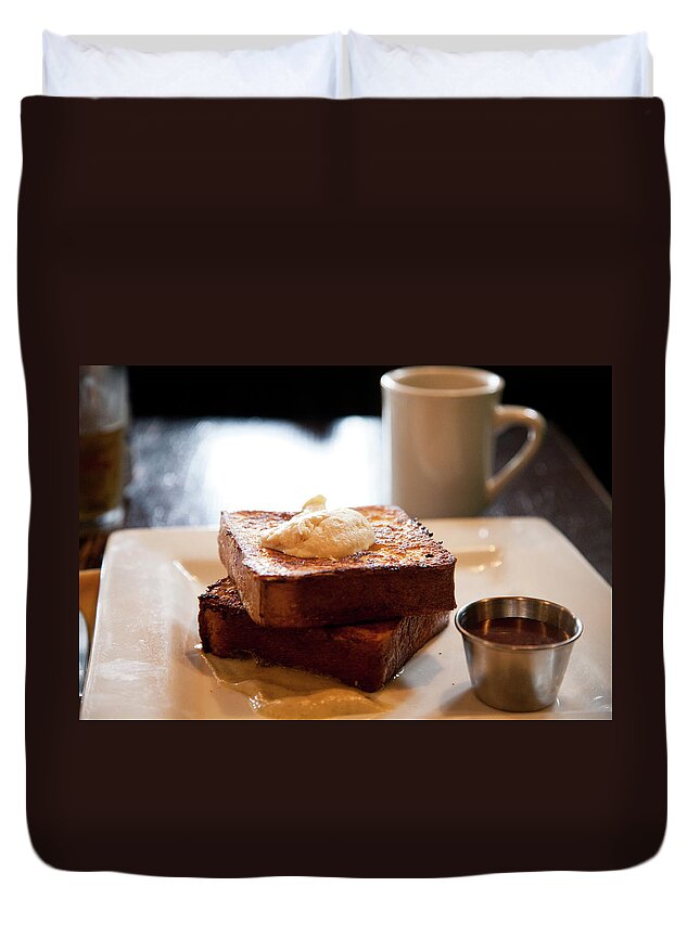 Food Styling Duvet Cover featuring the photograph Fancy French Toast by Lily Chou