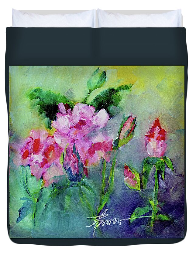 Roses Duvet Cover featuring the painting Fantasy by Adele Bower