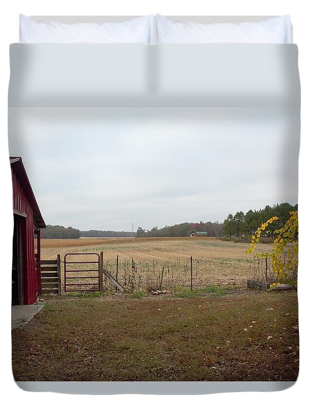 Barn Duvet Cover featuring the photograph Farm Land 2 by Ali Baucom