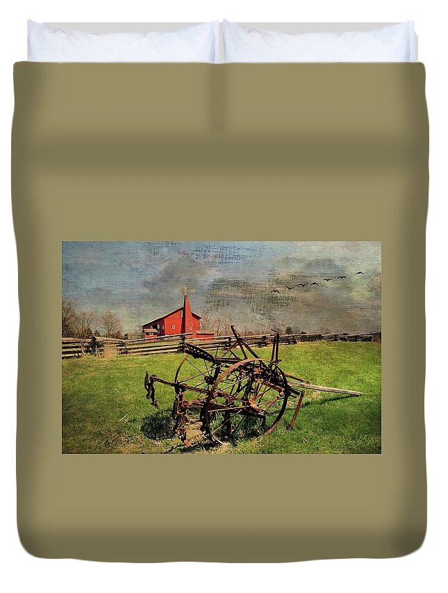  Duvet Cover featuring the photograph Farming in the 1880s by Jack Wilson