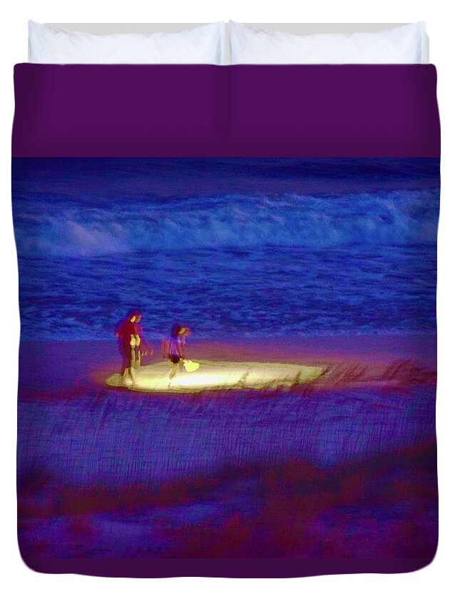 Father Duvet Cover featuring the photograph Father and Daughter Moment by Debra Grace Addison