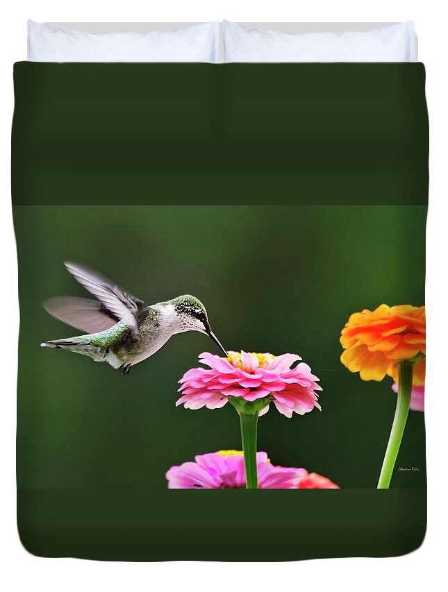 Hummingbird Duvet Cover featuring the photograph Few And Far Between by Christina Rollo