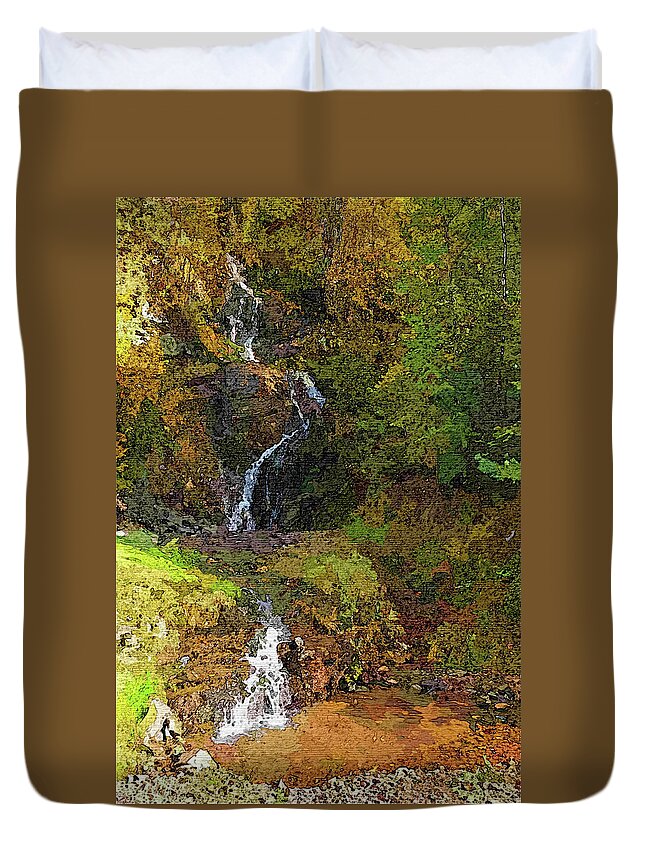 Fiest Duvet Cover featuring the photograph Fiest Creek Falls by Robert Bissett