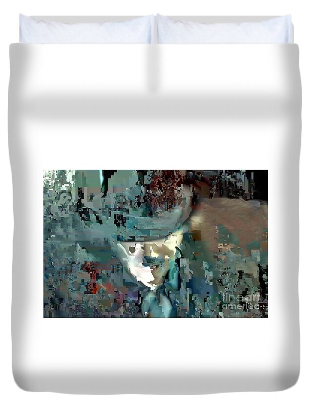 Assembly Duvet Cover featuring the painting Figure by Matteo TOTARO