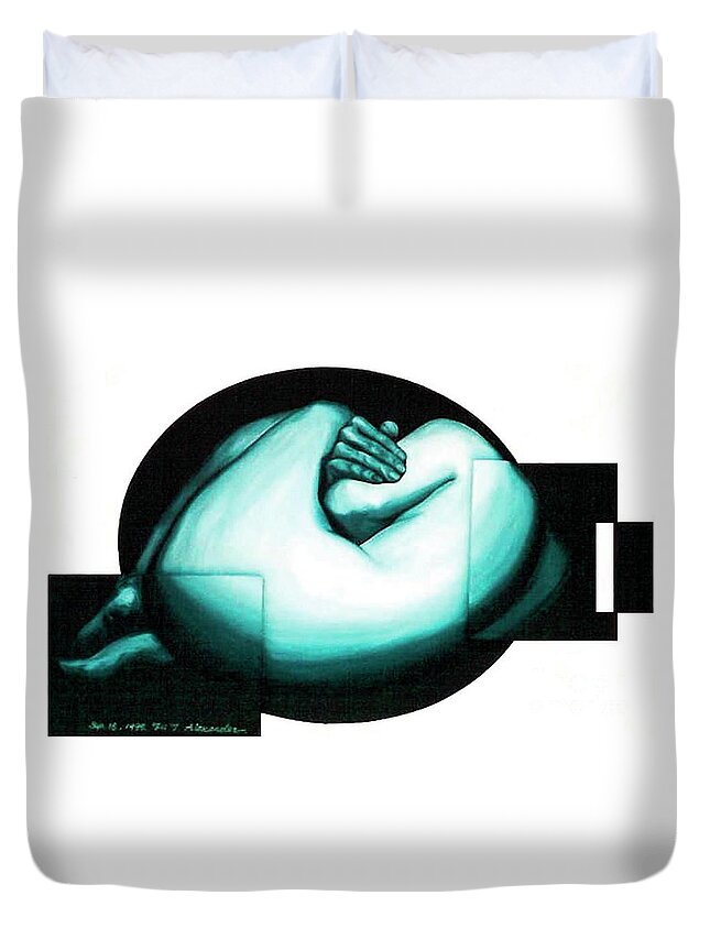 Surrealism Duvet Cover featuring the painting Figure Untitled No.6 by Fei A