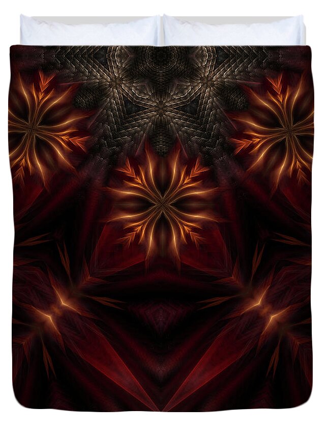 Fire Duvet Cover featuring the digital art Fire Cross M3P by Rolando Burbon