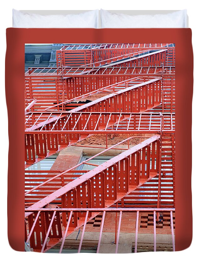 Outdoors Duvet Cover featuring the photograph Fire Escape by Copyright Eric Reichbaum