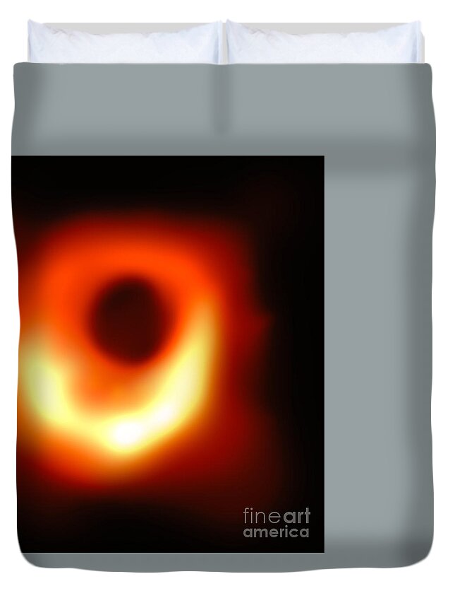 Black Hole Duvet Cover featuring the photograph First Black Hole Picture by Benny Marty