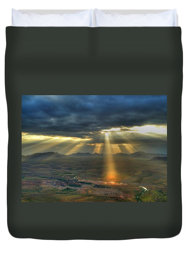 Tranquility Duvet Cover featuring the photograph First Light In The Atlas Mountains by Stephen Wallace Photography