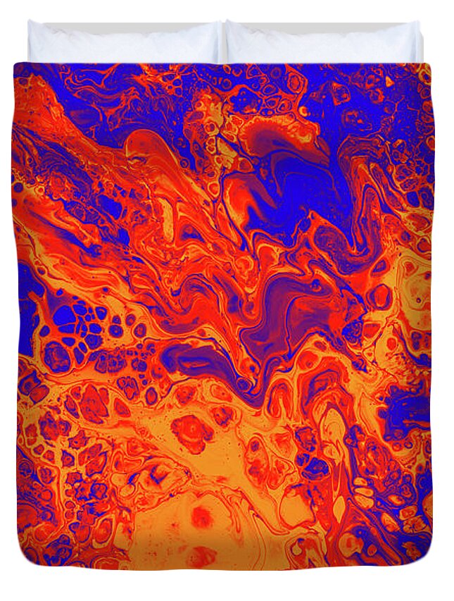 Fluid Duvet Cover featuring the painting First Mutation by Jennifer Walsh