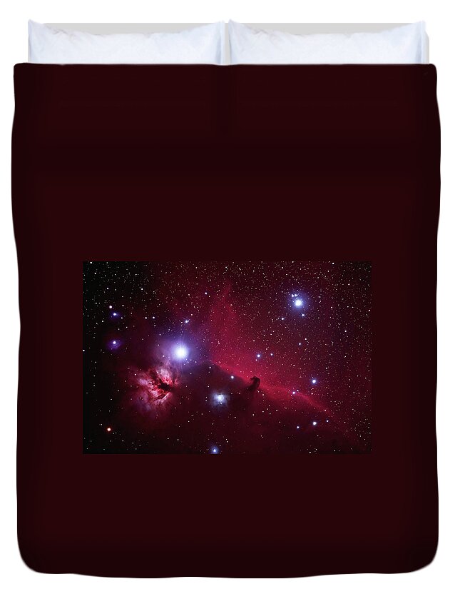 Majestic Duvet Cover featuring the photograph Flame And Horsehead Nebula by Pat Gaines