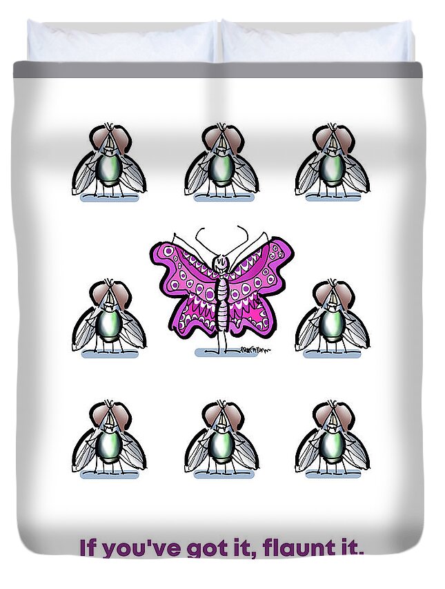 Insects Duvet Cover featuring the digital art Flaunt It No. 2 by Mark Armstrong