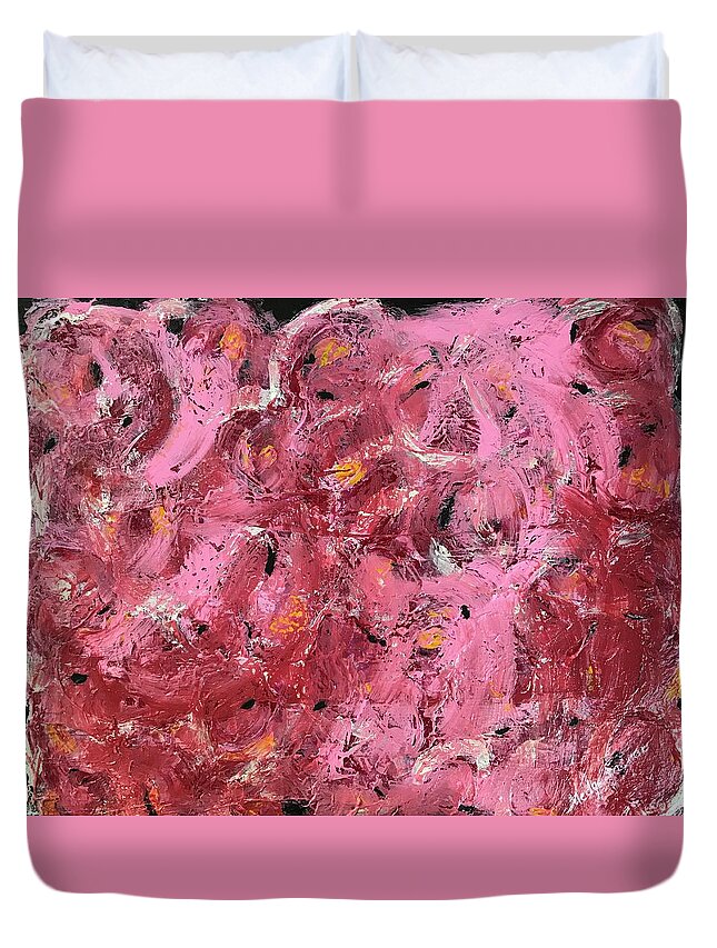 Flower Duvet Cover featuring the painting Fleur d automne by Medge Jaspan