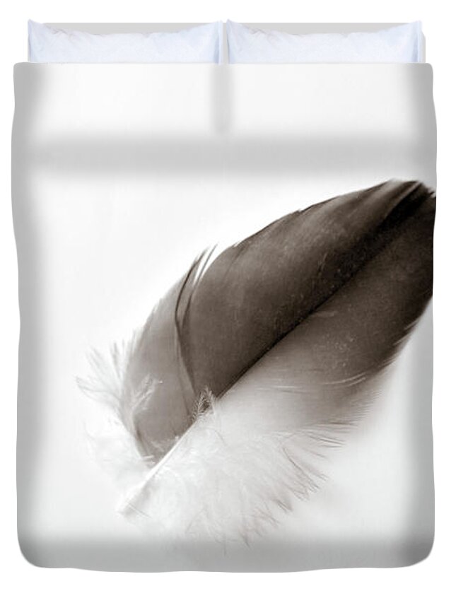 Feather Duvet Cover featuring the photograph Flightless by Michelle Wermuth