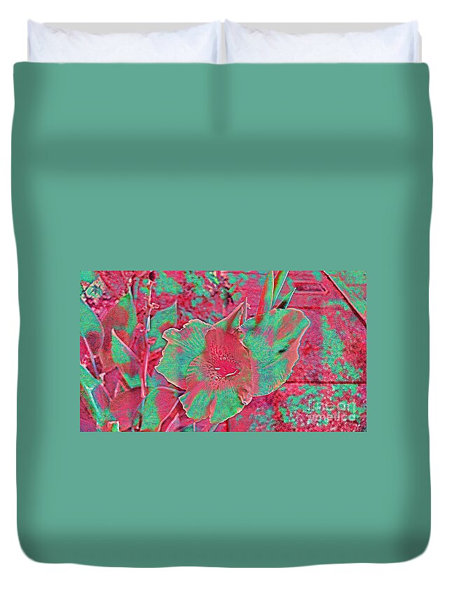 Florals Duvet Cover featuring the mixed media Floral beauty by Steven Wills