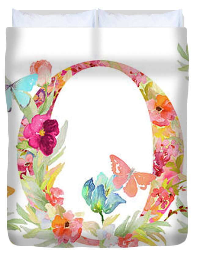 Floral Duvet Cover featuring the mixed media Floral Mom by Lanie Loreth