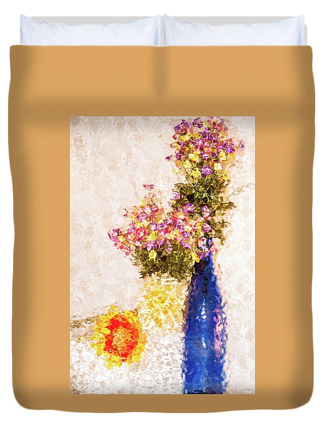 Flowers Duvet Cover featuring the photograph Flower arrangement by Stewart Helberg
