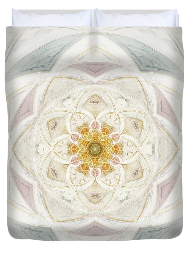 Flower Duvet Cover featuring the painting Flower of Heaven by Esoterica Art Agency