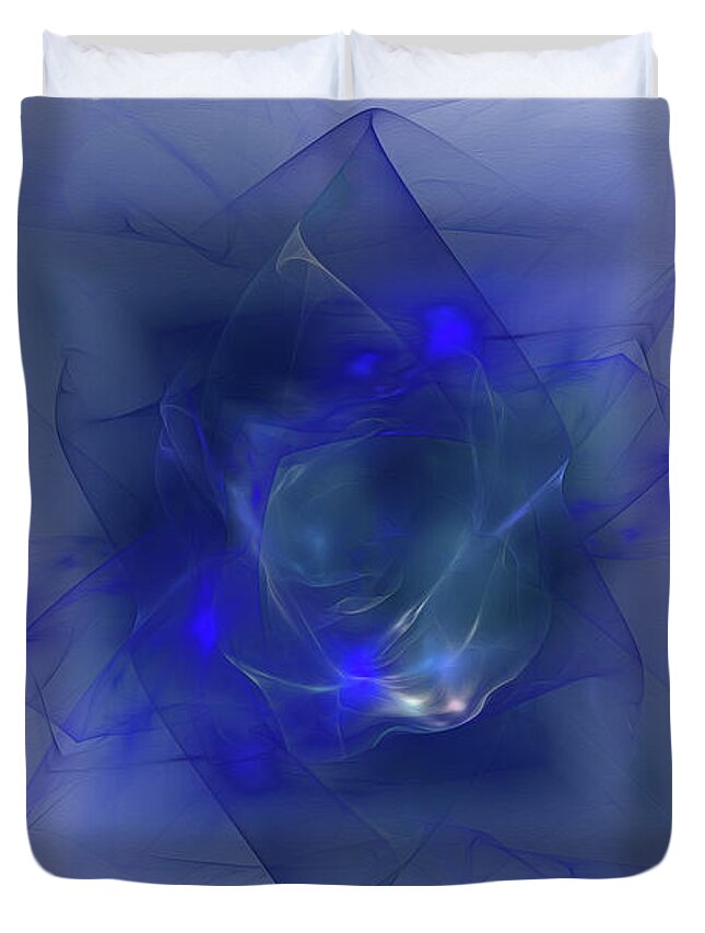 Abstract Duvet Cover featuring the digital art Folds of Foamy Waves by Brandi Untz