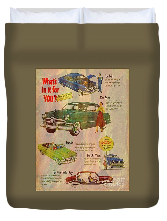 Ford Duvet Cover featuring the digital art Ford Family by Steven Parker