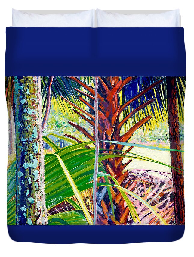 Forest Duvet Cover featuring the painting Forest Prayer by David Randall