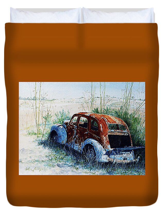 Car Duvet Cover featuring the painting Forgotten. . . by Hartmut Jager