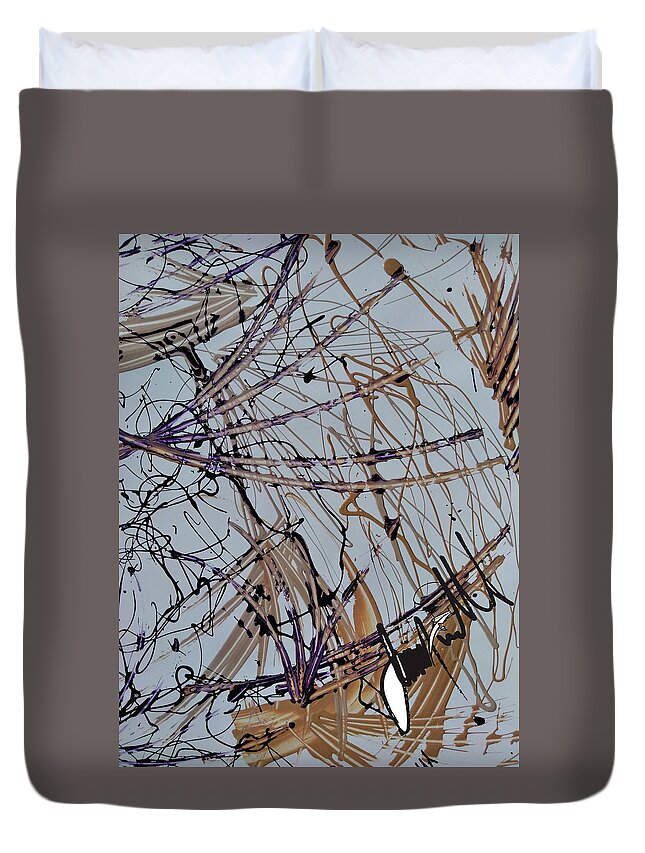  Duvet Cover featuring the digital art Fork by Jimmy Williams