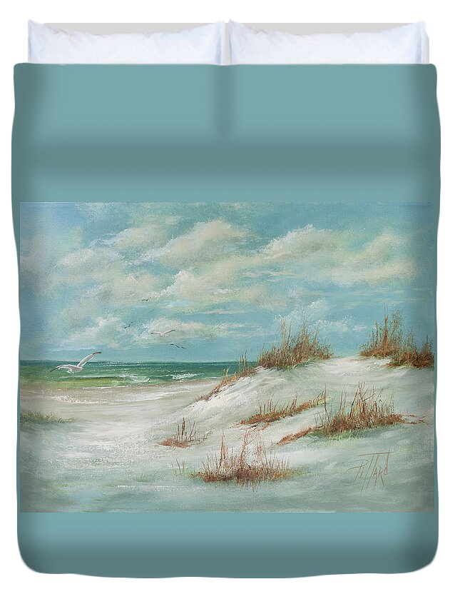  Duvet Cover featuring the painting Fort Walton Beach by Lynne Pittard