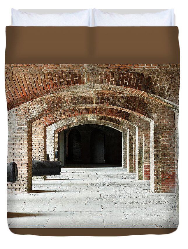 Arch Duvet Cover featuring the photograph Fort Zachary Taylor by S. Greg Panosian