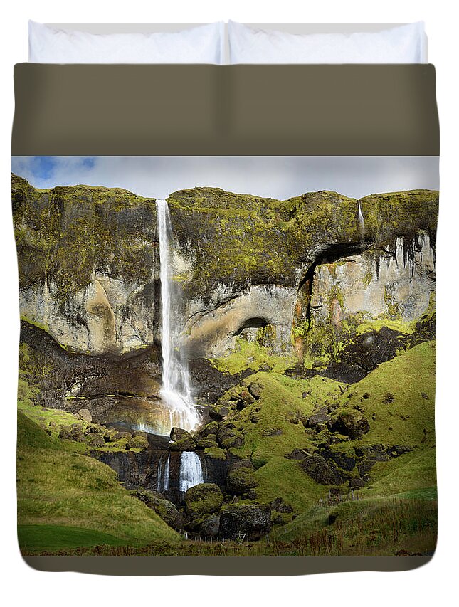 Iceland Duvet Cover featuring the photograph Foss a Sidu waterfall by RicardMN Photography