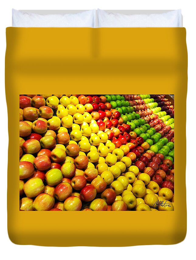Apple Duvet Cover featuring the photograph Fresh Apples by Chris Montcalmo