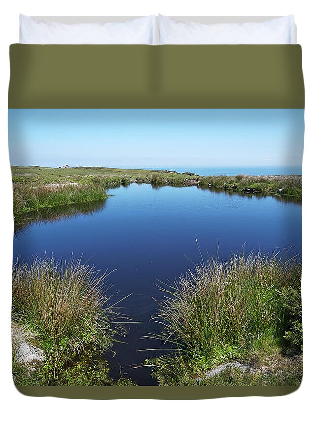 Standing Water Duvet Cover featuring the photograph Freshwater Pool On Lundy Island by Allan Baxter