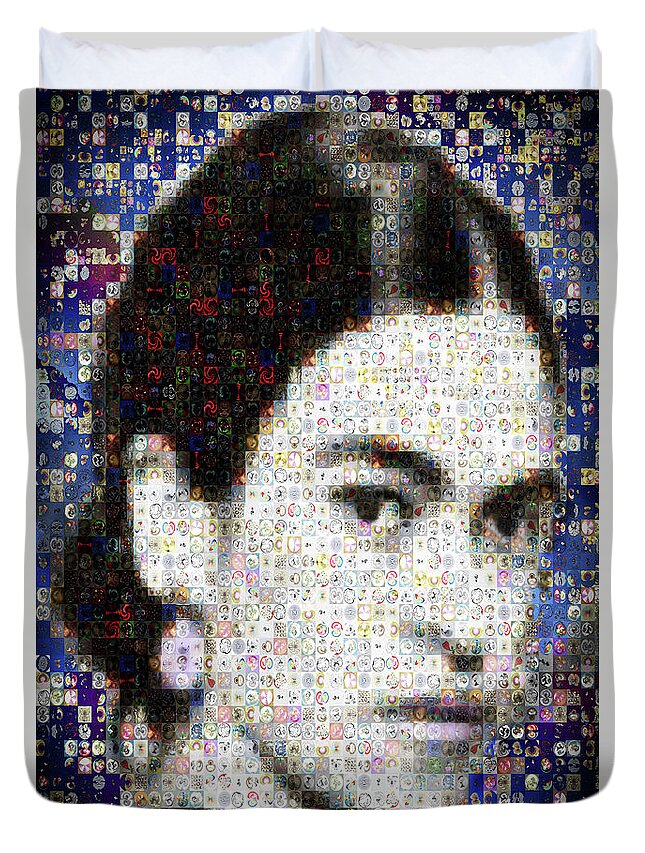 Mosaic Duvet Cover featuring the photograph Frida Kahlo Mosaic by Paula Ayers