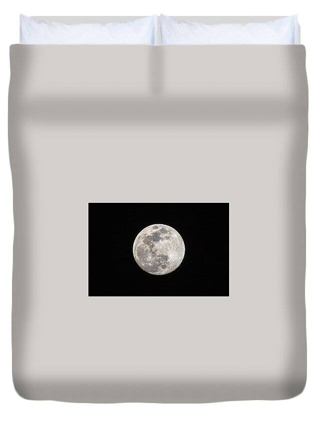 Moon Duvet Cover featuring the photograph Full Moon by Allin Sorenson