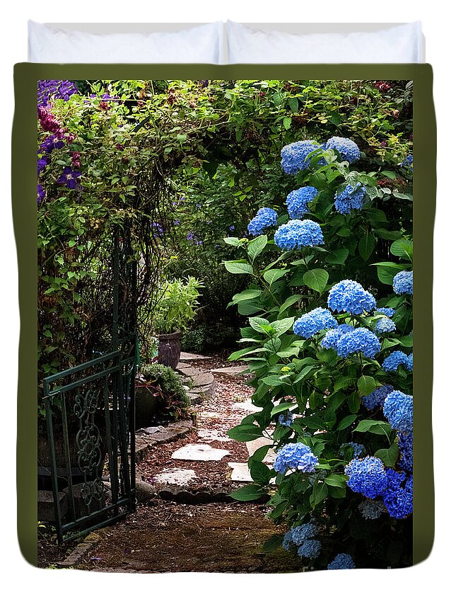 Garden Duvet Cover featuring the photograph Garden Gate by Louise Magno