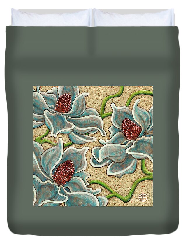 Garden Duvet Cover featuring the painting Garden Room 39 by Amy E Fraser