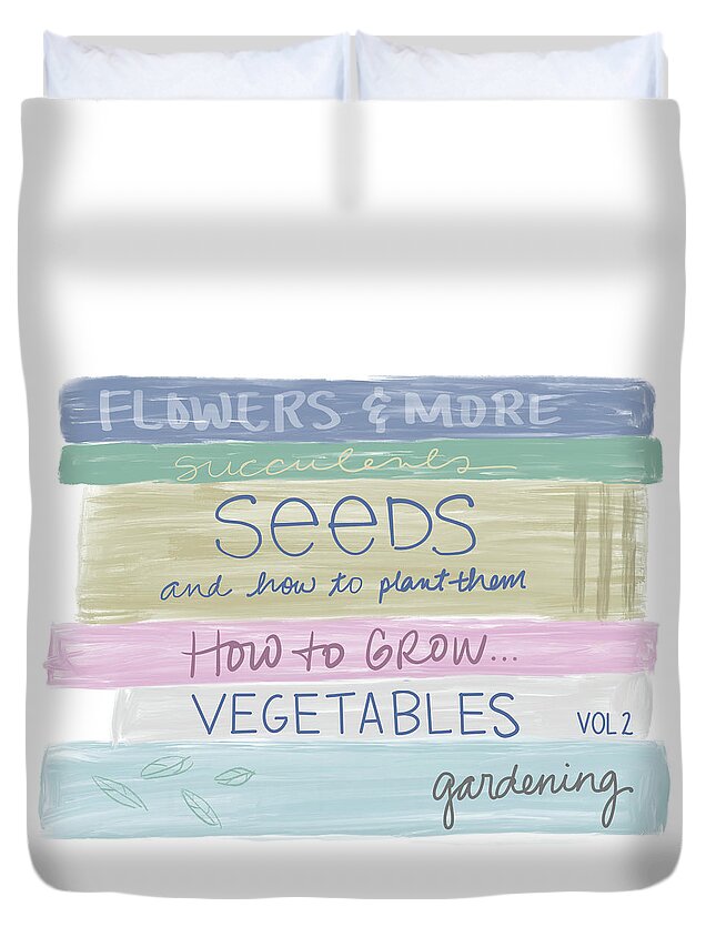 Gardening Duvet Cover featuring the photograph Gardening Books by Emily Navas