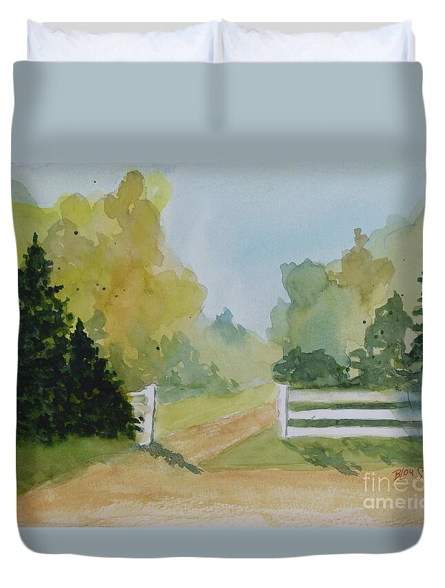  Duvet Cover featuring the painting Gateway Access by Barrie Stark