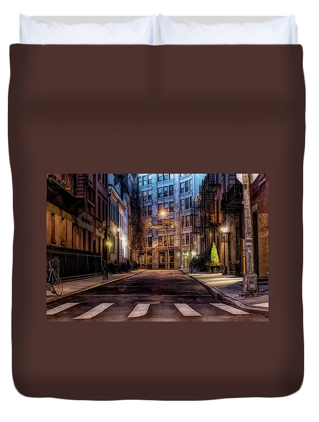 Greenwich Village Duvet Cover featuring the digital art Gay Street Greenwich Village by Alison Frank