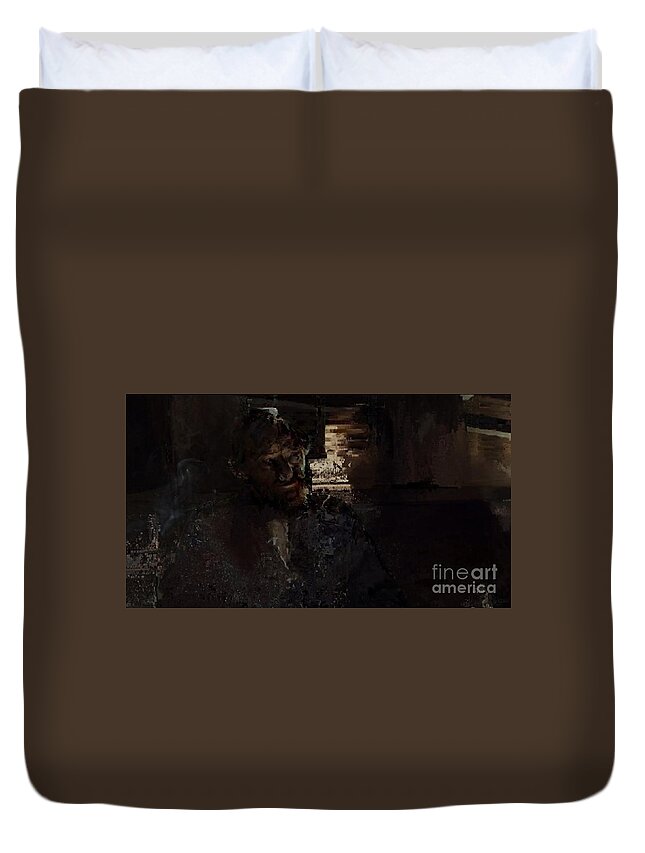 Assembly Duvet Cover featuring the painting Gentlemen by Matteo TOTARO