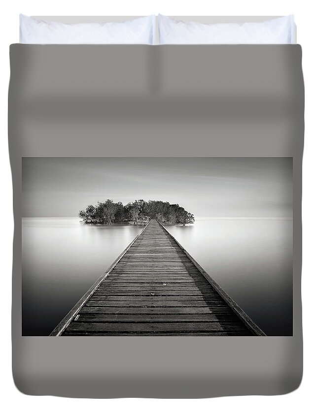 Tranquility Duvet Cover featuring the photograph Ghost Island by Photography By Azrudin