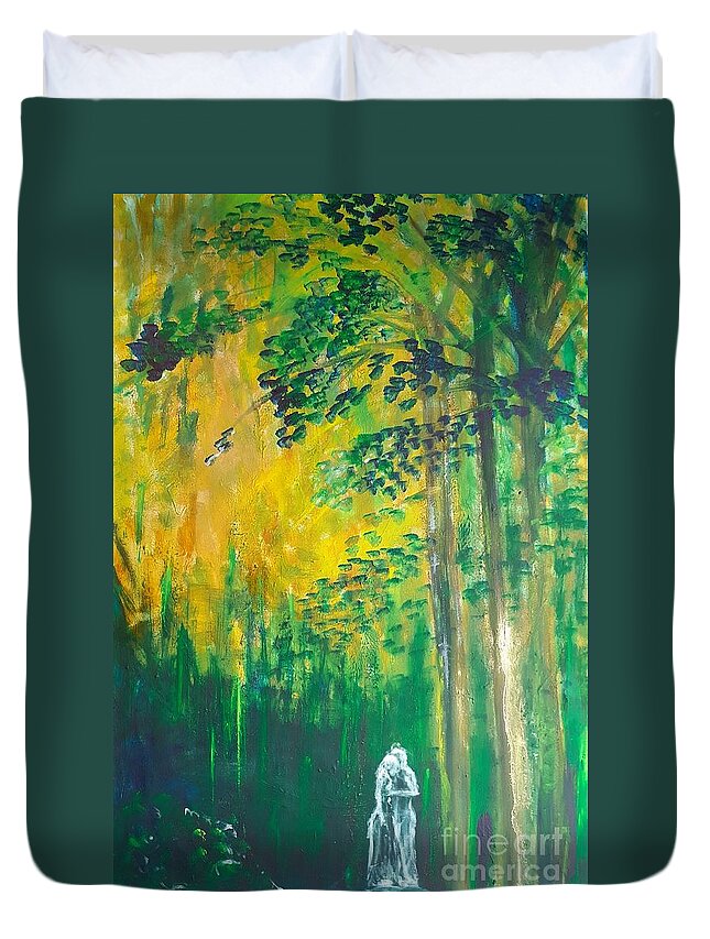Ghost Lovers Duvet Cover featuring the painting Ghost Lovers by Jocasta Shakespeare