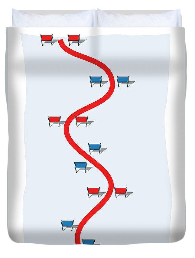 White Background Duvet Cover featuring the digital art Giant Slalom Course by Dorling Kindersley