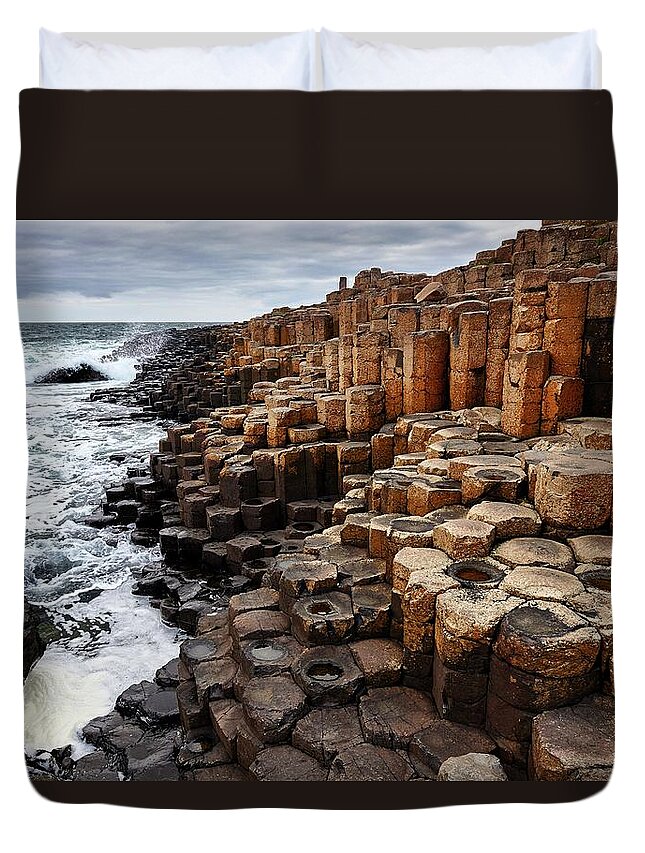 Tranquility Duvet Cover featuring the photograph Giants Causeway, Northern Ireland by Andrea Pistolesi