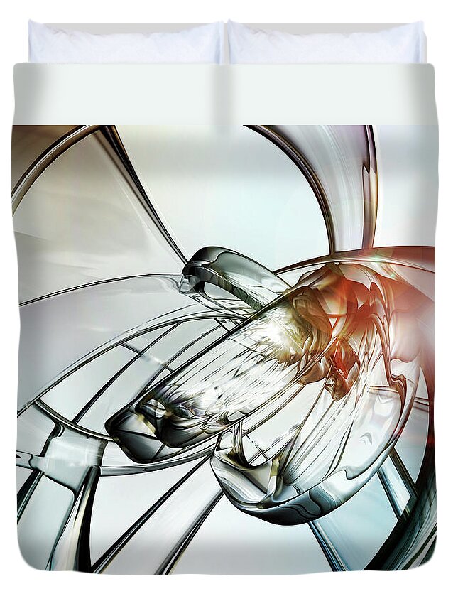 White Background Duvet Cover featuring the photograph Glass 04 by Mina De La O