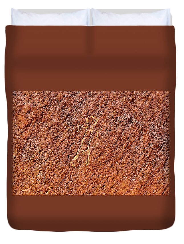 Glen Canyon Duvet Cover featuring the photograph Glen Canyon Petroglyph 006 by Richard A Brown